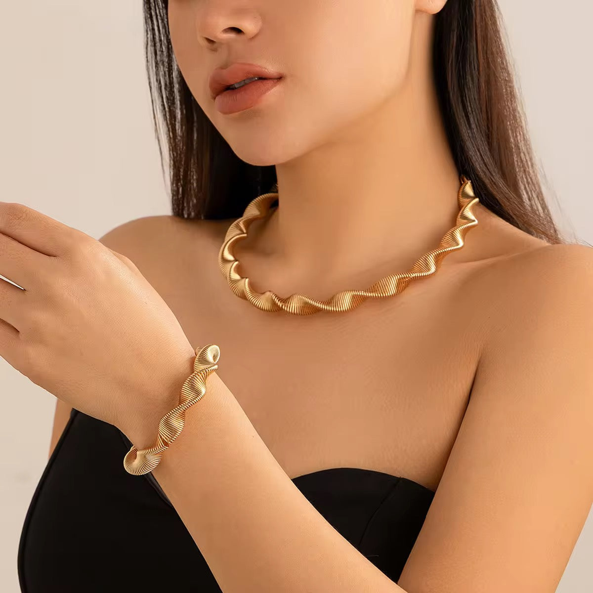 Golden Ripple Cuff
