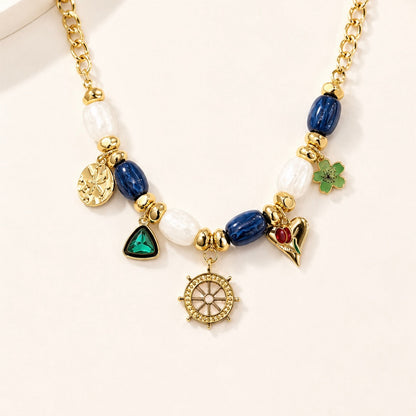 Sapphire Voyage Charm Necklace