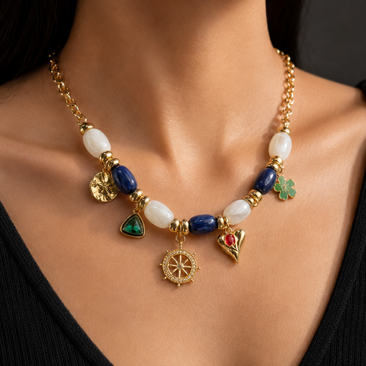 Sapphire Voyage Charm Necklace